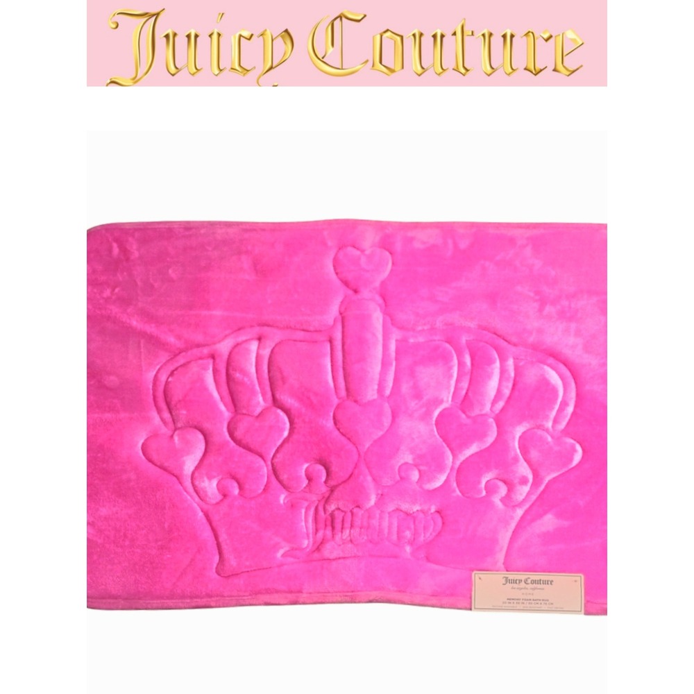 Juicy Couture Home Logo Crown Embossed Memory Foam Bath Rug
